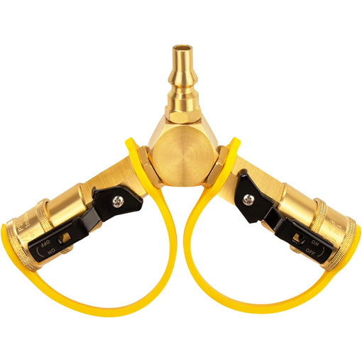1/4'' RV Propane Quick Connect Y Splitter Adapter