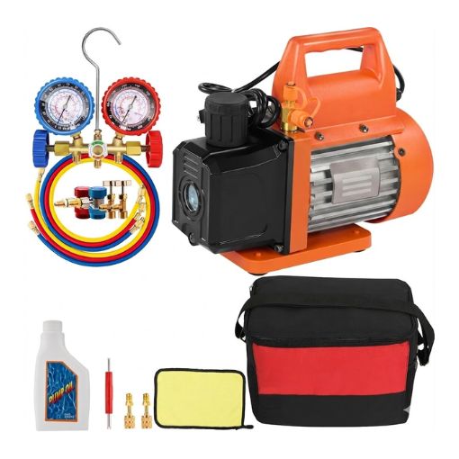 4.5 CFM AC Vacuum Pump and Gauge Set