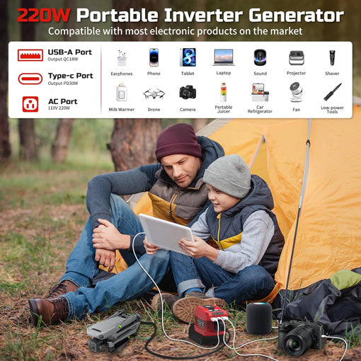 220W Portable Battery Power Inverter Generator