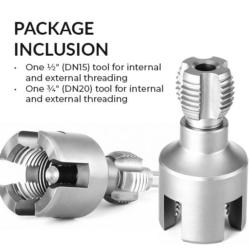 2-in-1 Internal & External Pipe Threading Tool Set