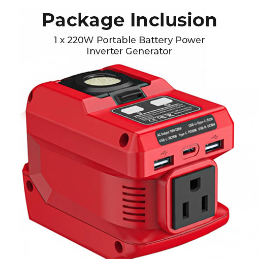 220W Portable Battery Power Inverter Generator