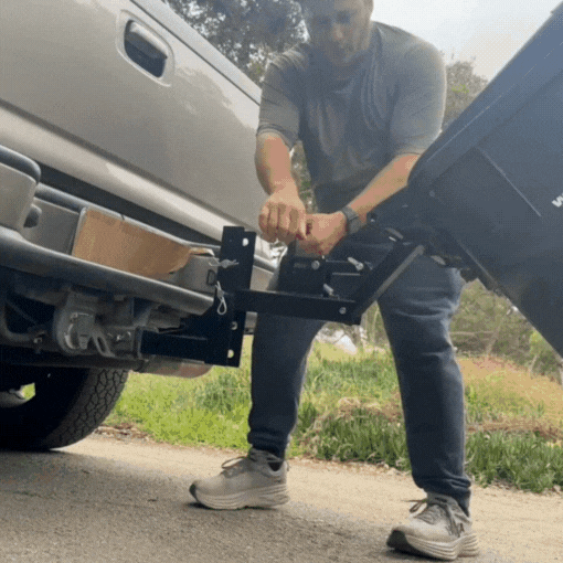 Adjustable Trash Can Transporter Hitch