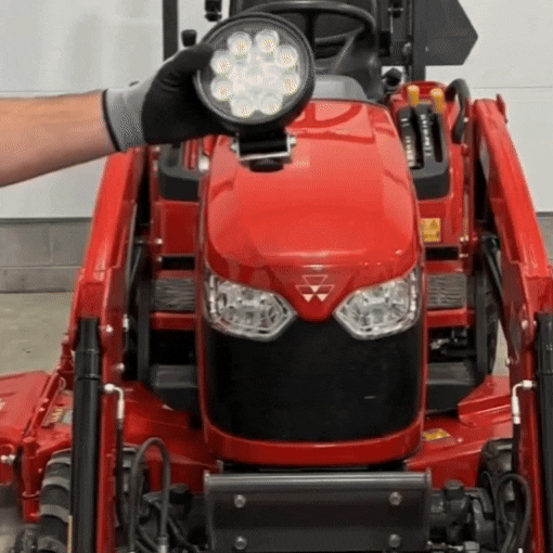 Round 27W Magnetic Base LED Work Light for Tractors & Mowers
