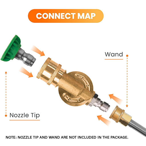 240-Degree Quick Connect Pressure Washer Pivoting Coupler