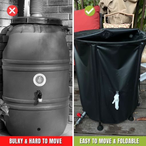 Collapsible Rain Barrel Water Collection System