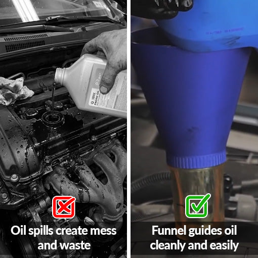 Universal Engine Oil Funnel with Extension Rod
