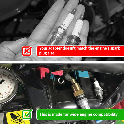 Compression Tester Spark Plug Adapters Set