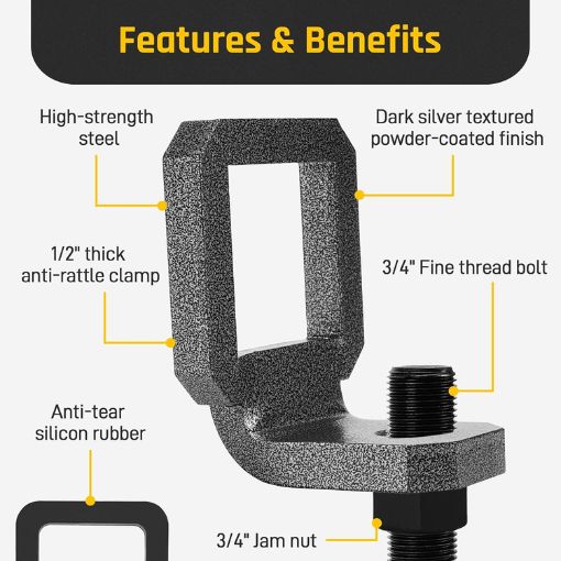 2-Inch Anti-Rattle Hitch Mount Tightener Clamp