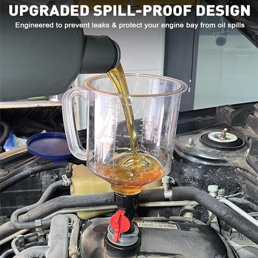 Spill-Proof Engine Oil Funnel Kit