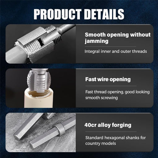 2-in-1 Internal & External Pipe Threading Tool Set