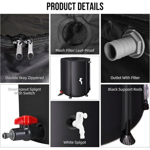 Collapsible Rain Barrel Water Collection System