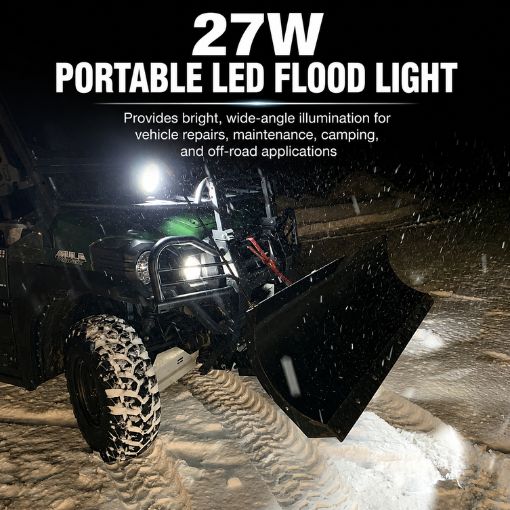 Round 27W Magnetic Base LED Work Light for Tractors & Mowers
