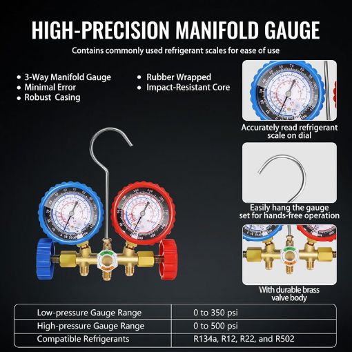 4.5 CFM AC Vacuum Pump and Gauge Set
