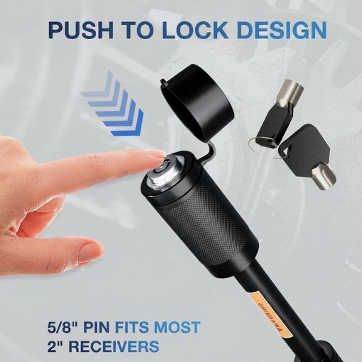 Anti-Rattle Hitch Tightener Clamp and Hitch Pin Lock Set