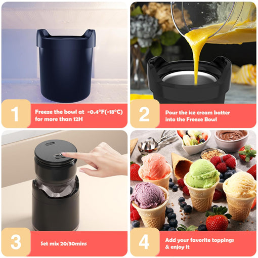 Rechargeable & Compact Electric Ice Cream Machine