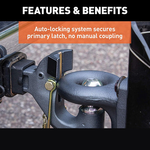 Auto-Locking 2-in Receiver Pintle & Ball Hitch Combo