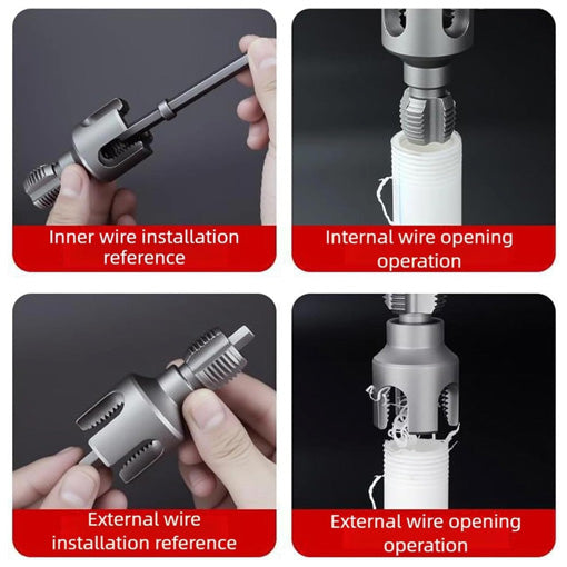 2-in-1 Internal & External Pipe Threading Tool Set