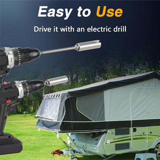 Scissor Jack Slotted Drill Adapter with Long & Short Bits