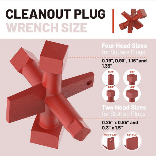 6-Way Cleanout Plug Wrench
