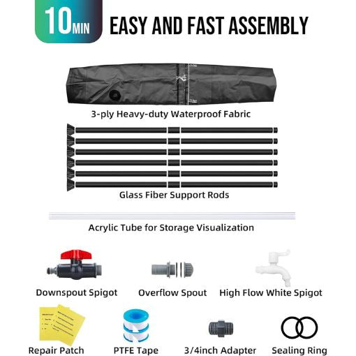Collapsible Rain Barrel Water Collection System