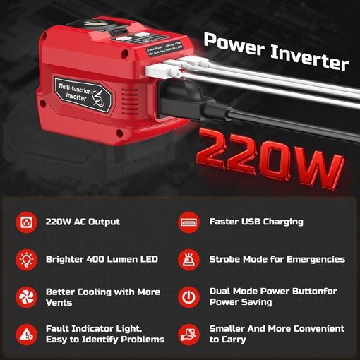 220W Portable Battery Power Inverter Generator