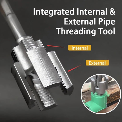2-in-1 Internal & External Pipe Threading Tool Set
