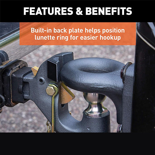 Auto-Locking 2-in Receiver Pintle & Ball Hitch Combo