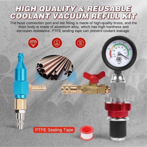 Pneumatic Quick Coolant Vacuum Refill Kit