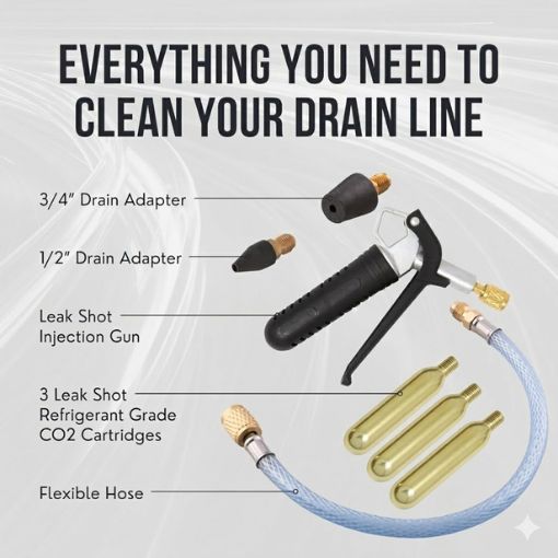 HVAC Drain Line Cleaner Tool Set