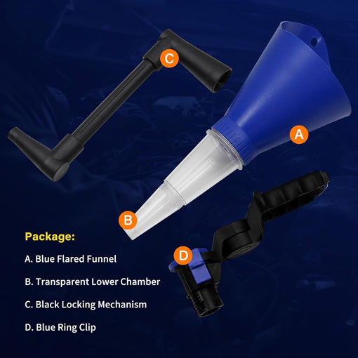 Universal Engine Oil Funnel with Extension Rod