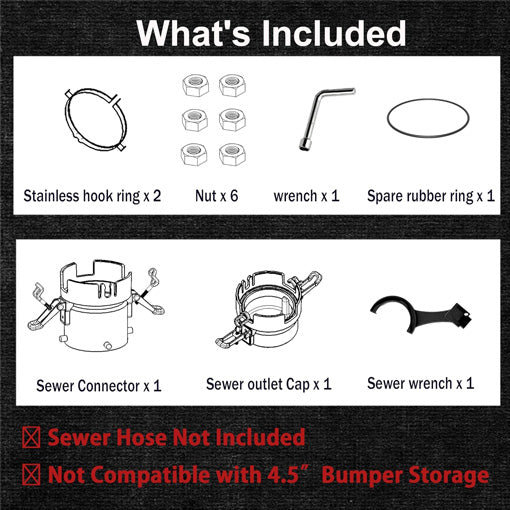 RV Sewer Hose Connector with Clamp-lock System