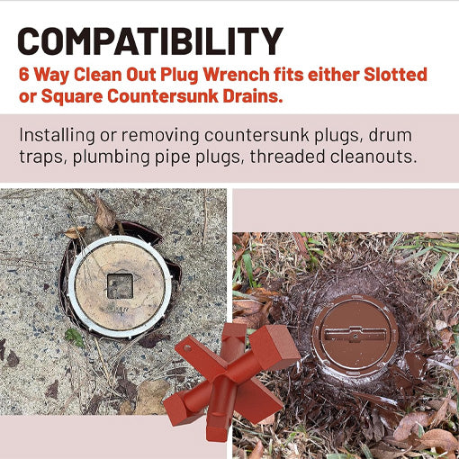 6-Way Cleanout Plug Wrench