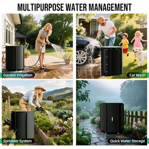 Collapsible Rain Barrel Water Collection System
