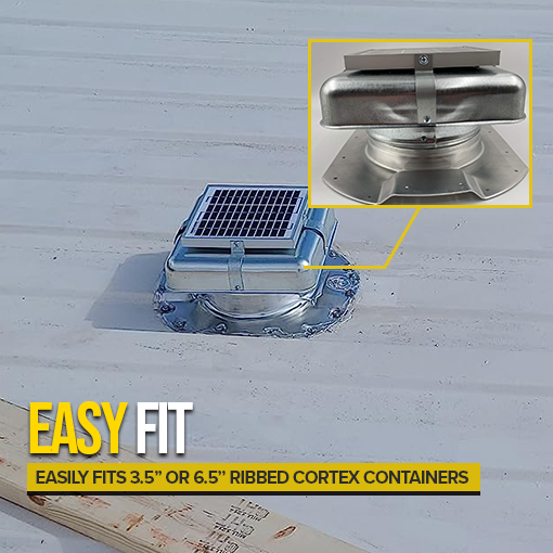 Solar-powered Ventilation for Ribbed Conex Shipping Container