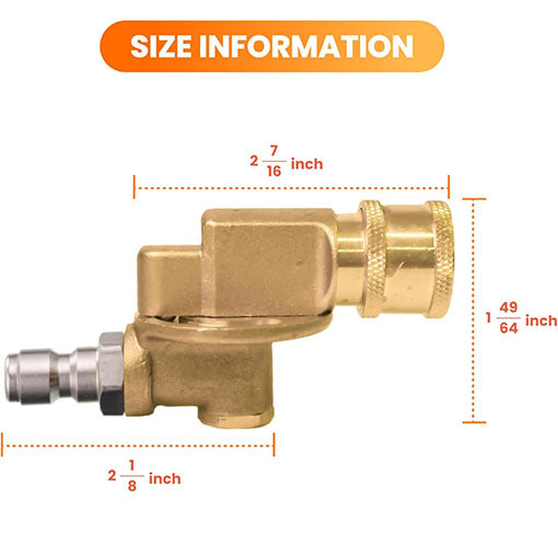 240-Degree Quick Connect Pressure Washer Pivoting Coupler
