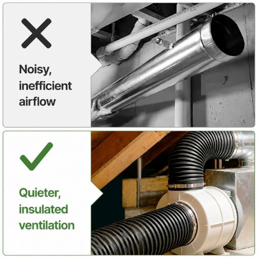 Noise Reducer HVAC 4-Inch Insulated Flexible Duct