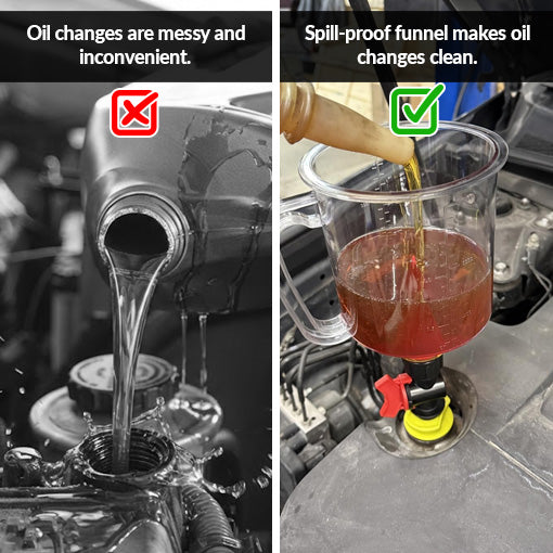Spill-Proof Engine Oil Funnel Kit