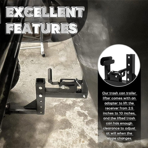 Adjustable Trash Can Transporter Hitch