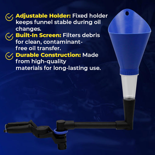 Universal Engine Oil Funnel with Extension Rod