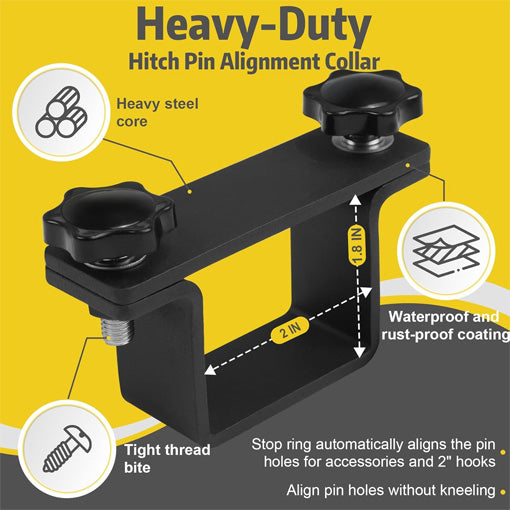 2" Hitch Pin Alignment Collar for Trailer Hitches