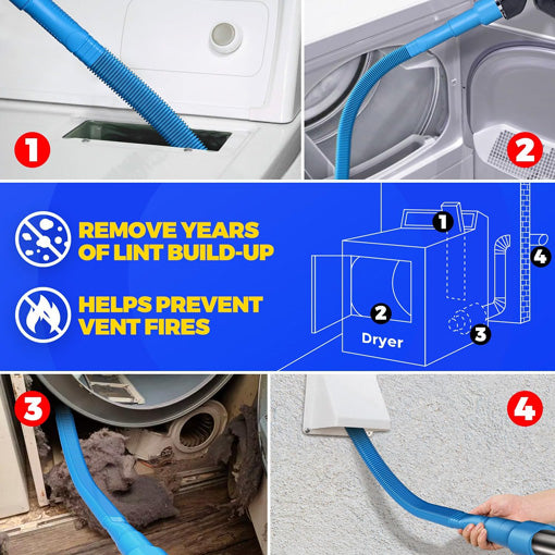Flexible Dryer Lint Vacuum Attachment
