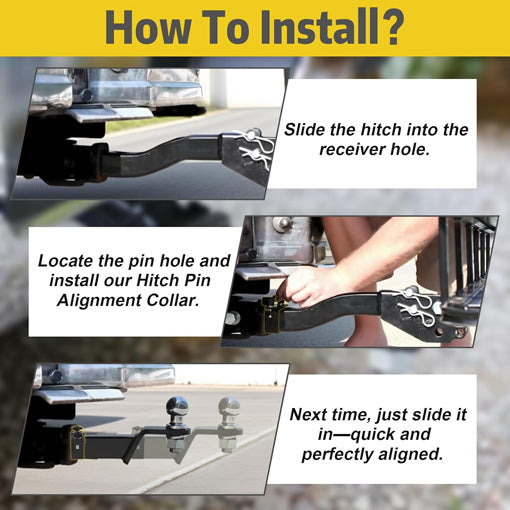 2" Hitch Pin Alignment Collar for Trailer Hitches