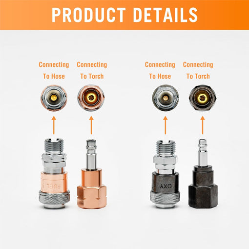 Oxy-Fuel Quick Connect Torch To Hose Coupler Set