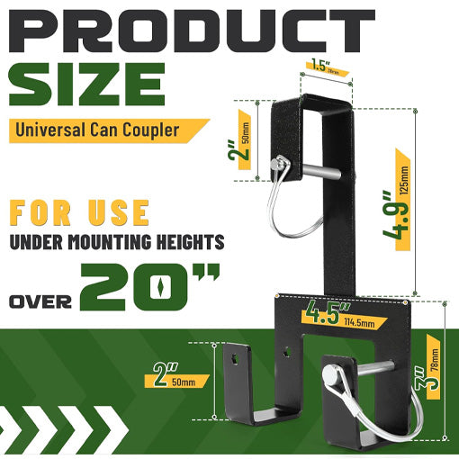Universal Multiple Wheeled Trash Can Coupler