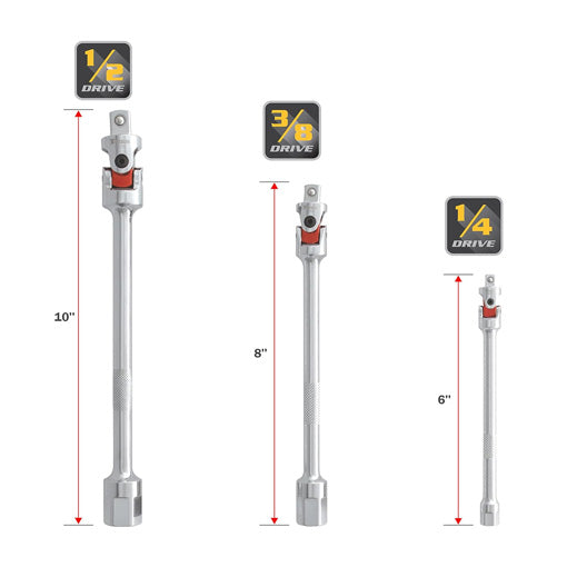 Auto Flex Universal Joint Extension Adapter Set