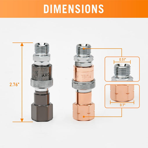 Oxy-Fuel Quick Connect Torch To Hose Coupler Set