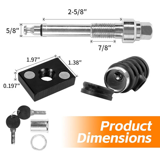 Anti-Rattle Quiet 5/8" Hitch Locking Pin Set