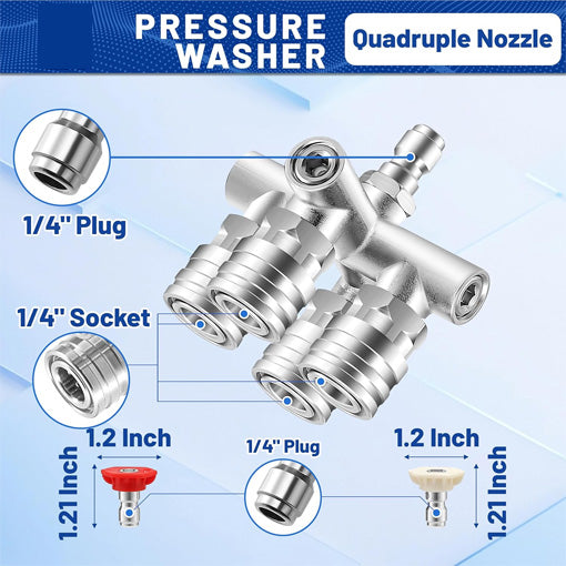Quadruple Pressure Washer Nozzle Set