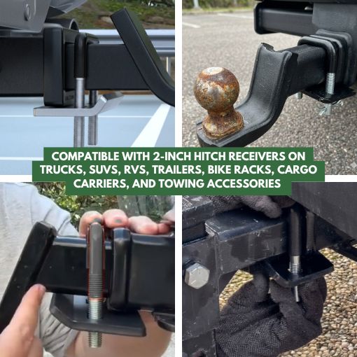 Anti-Rattle Hitch Tightener Clamp and Hitch Pin Lock Set