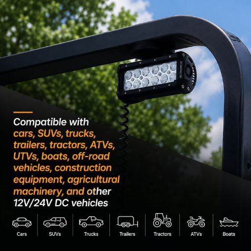 Universal Magnetic 36W LED Work Light for Tractors, Forklifts, Lawn Mowers